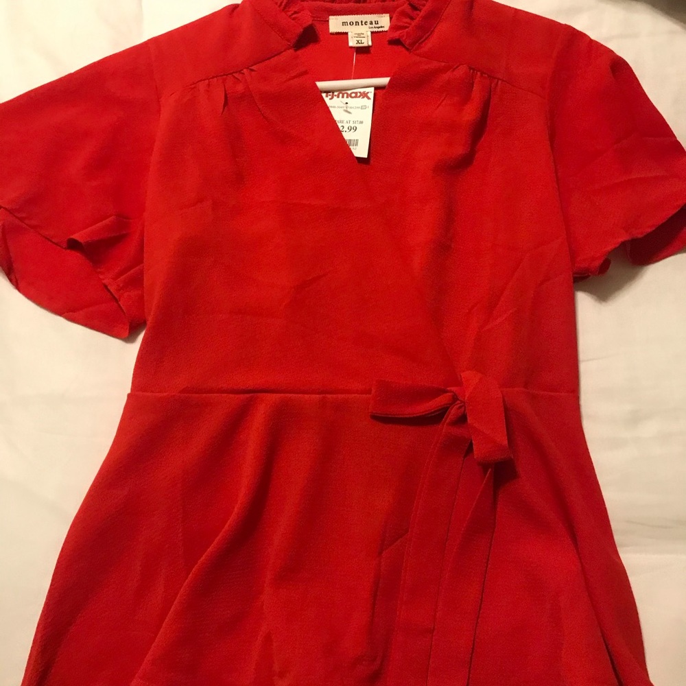 Red wrap top